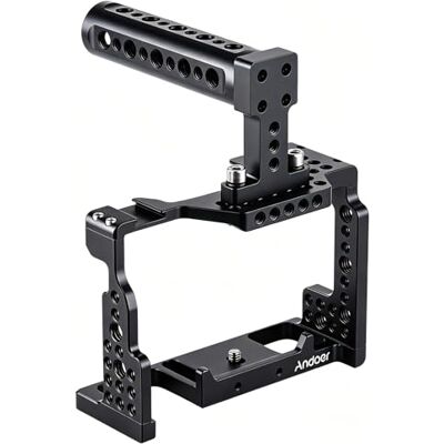 Andoer Jaula de Cámara+Manija Superior +Kit de Placa Base de Varilla de 15 mm Video Film Película Estabilizador Aleación de Aluminio para Cámara Sony A7II/A7III/A7SII/A7M3/A7RII/A7RIII (2) Andoer Jaula de Cámara+Manija Superior +Kit de Placa Base de Varilla de 15 mm Video Film Película Estabilizador Aleación de Aluminio para Cámara Sony A7II/A7III/A7SII/A7M3/A7RII/A7RIII (2)