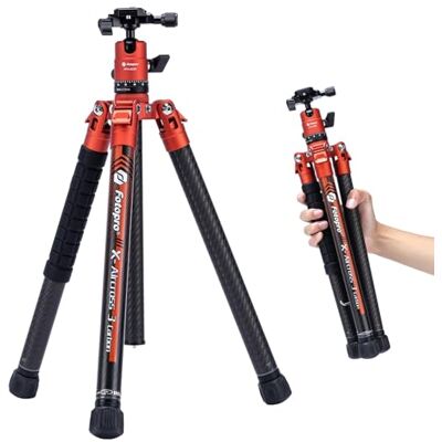 Fotopro Trípode de cámara de Fibra de Carbono (163 cm, con monopodo, rótula 360, 1/4, Placa de liberación rápida, trípode de Viaje, Ligero, para cámara, Carga máxima, 12 kg, Aircross 3, Color Fotopro Trípode de cámara de Fibra de Carbono (163 cm, con monopodo, rótula 360, 1/4, Placa de liberación rápida, trípode de Viaje, Ligero, para cámara, Carga máxima, 12 kg, Aircross 3, Color