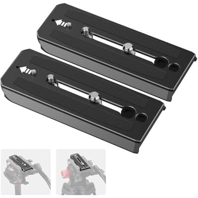 NEEWER 2 Pack 501PL Placa de Liberación Rápida Compatible con MVH500AH MVH502AH, Placa de Montaje con Tornillo 1/4"y 3/8", Anti Off Pin para Cabezal Fluido de Trípode GM001 GM002 GM006, QR5 NEEWER 2 Pack 501PL Placa de Liberación Rápida Compatible con MVH500AH MVH502AH, Placa de Montaje con Tornillo 1/4"y 3/8", Anti Off Pin para Cabezal Fluido de Trípode GM001 GM002 GM006, QR5