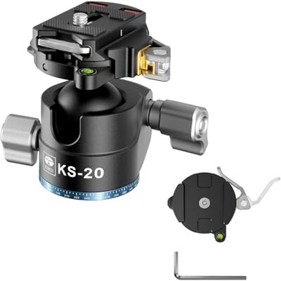 Sirui Cabeza de Bola para Trípode, 33mm Cabeza de Bola de Perfil Bajo, 360° Panorámica Cabeza de Trípode de Aleación de Aluminio para Cámara DSLR, Videocámara, Carga Máxima 18kg KS-20 Sirui Cabeza de Bola para Trípode, 33mm Cabeza de Bola de Perfil Bajo, 360° Panorámica Cabeza de Trípode de Aleación de Aluminio para Cámara DSLR, Videocámara, Carga Máxima 18kg KS-20