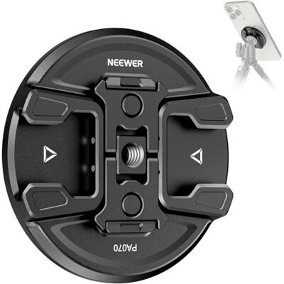 NEEWER Soporte magnético para trípode para teléfono con Adaptador de cámara de acción, Zapata fría con Pin antiapagado, Rosca de 1/4 Pulgadas Compatible con MagSafe iPhone 16 15 14 13 12 Series dji NEEWER Soporte magnético para trípode para teléfono con Adaptador de cámara de acción, Zapata fría con Pin antiapagado, Rosca de 1/4 Pulgadas Compatible con MagSafe iPhone 16 15 14 13 12 Series dji