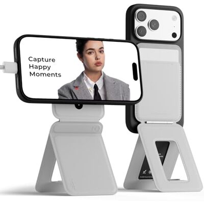 MOFT Trípode para Smartphone, Cartera 3 en 1 y Soporte Ajustable para Teléfono Móvil Soporte Magnético para Tarjetas Mini Trípode, Compatible con NFC, Piel Vegana MOVAS, Gris Niebla MOFT Trípode para Smartphone, Cartera 3 en 1 y Soporte Ajustable para Teléfono Móvil Soporte Magnético para Tarjetas Mini Trípode, Compatible con NFC, Piel Vegana MOVAS, Gris Niebla