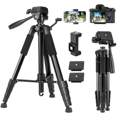 Fotopro Trípode de cámara de 74 pulgadas para Canon Nikon Sony, soporte de cámara de aluminio con soporte desmontable de 3 vías para teléfono y bolsa de transporte, trípode de viaje portátil ligero Fotopro Trípode de cámara de 74 pulgadas para Canon Nikon Sony, soporte de cámara de aluminio con soporte desmontable de 3 vías para teléfono y bolsa de transporte, trípode de viaje portátil ligero