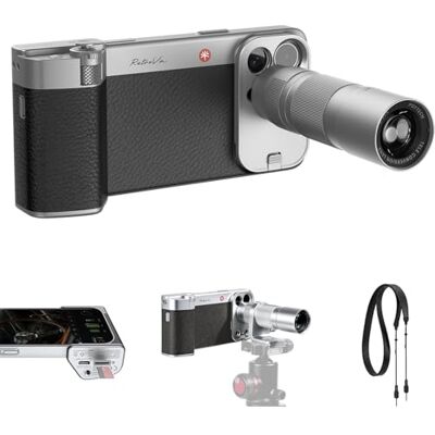 PGYTECH RetroVa Set de Regalo Todo en Uno para iPhone 16 Pro MAX, con Teleobjetivo 2.35x, Funda de Teléfono Vintage, Empuñadura Bluetooth, Ranura MicroSD, Rosca 1/4"-20, Soporte para Trípode y Correa PGYTECH RetroVa Set de Regalo Todo en Uno para iPhone 16 Pro MAX, con Teleobjetivo 2.35x, Funda de Teléfono Vintage, Empuñadura Bluetooth, Ranura MicroSD, Rosca 1/4"-20, Soporte para Trípode y Correa