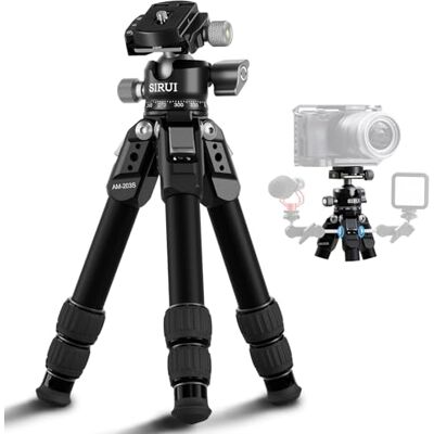 Sirui Trípode Mini Compacto Trípode de Aluminio Ligero para Escritorio, 15kg Carga/42.5cm Altura, Cabeza de Bola Perfil Bajo, Diseño Portátil para Cámaras DSLR, Sin Espejo, Teléfono y Vlogging Sirui Trípode Mini Compacto Trípode de Aluminio Ligero para Escritorio, 15kg Carga/42.5cm Altura, Cabeza de Bola Perfil Bajo, Diseño Portátil para Cámaras DSLR, Sin Espejo, Teléfono y Vlogging