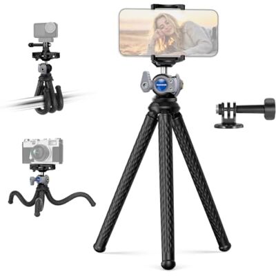 NEEWER Trípode Flexible Móvil,Pequeño Mini Webcam Soporte Escritorio Teléfono & Montaje Cámara Acción Compatible con iPhone GoPro dji Pocket 4 3 Xtra Muse Insta360 Grabación Vídeo,TP34 Plata NEEWER Trípode Flexible Móvil,Pequeño Mini Webcam Soporte Escritorio Teléfono & Montaje Cámara Acción Compatible con iPhone GoPro dji Pocket 4 3 Xtra Muse Insta360 Grabación Vídeo,TP34 Plata