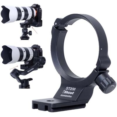 iShoot Anillo de montaje de trípode de metal compatible con Sony FE 70-200 mm F4 MACRO G OSS II, soporte de lente inferior Arca-Swiss Fit placa de liberación rápida para cabezal de abrazadera Arca y iShoot Anillo de montaje de trípode de metal compatible con Sony FE 70-200 mm F4 MACRO G OSS II, soporte de lente inferior Arca-Swiss Fit placa de liberación rápida para cabezal de abrazadera Arca y