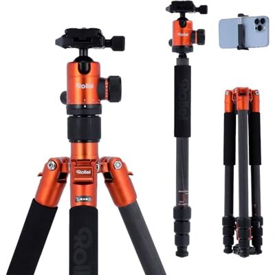 Rollei C5i Cámara Trípode de Carbono, Acra Swiss Compatible, Incl. Rótula Naranja Rollei C5i Cámara Trípode de Carbono, Acra Swiss Compatible, Incl. Rótula Naranja