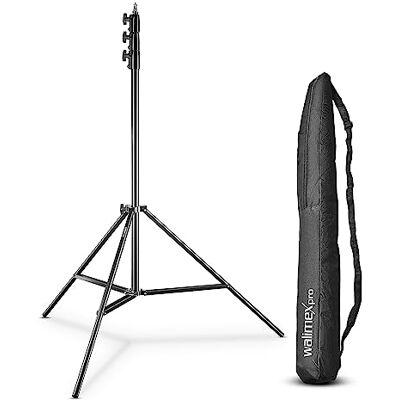walimex pro AIR 355 Soporte de luz Trípode con suspensión de aire, altura máx. 355 cm, carga 8 kg, alto y estable, aluminio, para estudio de fotografía o exterior con bolsa walimex pro AIR 355 Soporte de luz Trípode con suspensión de aire, altura máx. 355 cm, carga 8 kg, alto y estable, aluminio, para estudio de fotografía o exterior con bolsa