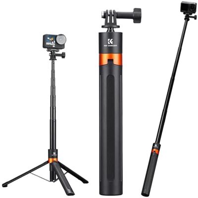 K&F CONCEPT Palo Selfie 2 en 1 con Trípode de 142 cm para Cámaras de Acción Soporte de Tres Brazos, compatible con Osmo Action 6/5 Pro/4/3, GoPro Hero 13-8, Luna Ultra y JF-106M K&F CONCEPT Palo Selfie 2 en 1 con Trípode de 142 cm para Cámaras de Acción Soporte de Tres Brazos, compatible con Osmo Action 6/5 Pro/4/3, GoPro Hero 13-8, Luna Ultra y JF-106M