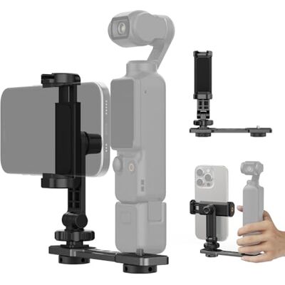 NEEWER Soporte Teléfono Compatible con dji Osmo Pocket 4 & Pocket 3, Accesorios Expansión para Montaje Teléfono con Roscas 1/4" para Trípode y Varilla, Zapata Fría para Mini Luz Video, AC021 NEEWER Soporte Teléfono Compatible con dji Osmo Pocket 4 & Pocket 3, Accesorios Expansión para Montaje Teléfono con Roscas 1/4" para Trípode y Varilla, Zapata Fría para Mini Luz Video, AC021