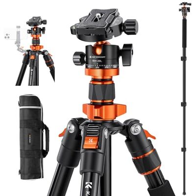 K&F CONCEPT Trípode de Cámara 200CM Trípode Fotografía Compacto con 360° Rótula de Bola y Placa de Liberación para Cámara DSLR K&F CONCEPT Trípode de Cámara 200CM Trípode Fotografía Compacto con 360° Rótula de Bola y Placa de Liberación para Cámara DSLR