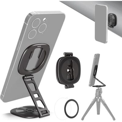 NEEWER Soporte para teléfono con Anillo magnético Doble, trípode Plegable Fino con Rosca de 1/4" y Coldshoe, Compatible con MagSafe iPhone Samsung Android para grabación de vídeo, PA095 NEEWER Soporte para teléfono con Anillo magnético Doble, trípode Plegable Fino con Rosca de 1/4" y Coldshoe, Compatible con MagSafe iPhone Samsung Android para grabación de vídeo, PA095