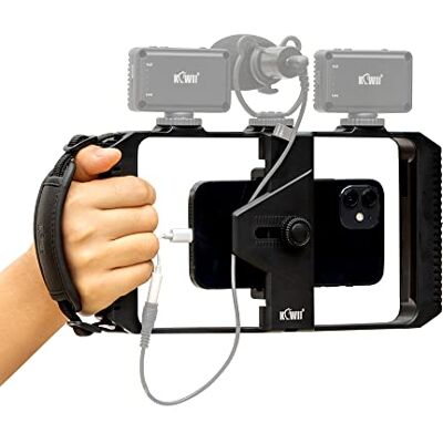 KIWIFOTOS Plataforma de Video para teléfono Inteligente con Correa para la muñeca, estabilizador de teléfono, Jaula de Plataforma de filmación portátil para Vlogging Youtube Tiktok, para iPhone 13 12 11 X XS KIWIFOTOS Plataforma de Video para teléfono Inteligente con Correa para la muñeca, estabilizador de teléfono, Jaula de Plataforma de filmación portátil para Vlogging Youtube Tiktok, para iPhone 13 12 11 X XS