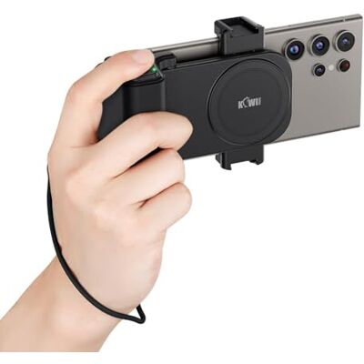 KIWIFOTOS Soporte de Agarre para teléfono Inteligente Mejorado para Mano Gigante Grande con Zoom de Video Desmontable, Control Remoto Bluetooth, grabación de Video Selfie Vlog, Compatible con KIWIFOTOS Soporte de Agarre para teléfono Inteligente Mejorado para Mano Gigante Grande con Zoom de Video Desmontable, Control Remoto Bluetooth, grabación de Video Selfie Vlog, Compatible con