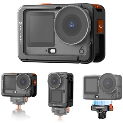 K&F CONCEPT Jaula + Soporte Plegable de Liberación Rápida, Compatible Solo con dji Osmo Action 6, Marco Protector Expandible con Zapata Fría, Adaptador de Rosca 1/4" para Trípode y Palo Selfie K&F CONCEPT Jaula + Soporte Plegable de Liberación Rápida, Compatible Solo con dji Osmo Action 6, Marco Protector Expandible con Zapata Fría, Adaptador de Rosca 1/4" para Trípode y Palo Selfie
