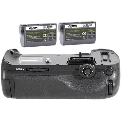 ayex Empuñadura de batería Compatible con Nikon D600 D610 Similar a MB-D14 + 2 baterías EN-EL15B Mango óptimo para fotografiar en Formato Vertical ayex Empuñadura de batería Compatible con Nikon D600 D610 Similar a MB-D14 + 2 baterías EN-EL15B Mango óptimo para fotografiar en Formato Vertical
