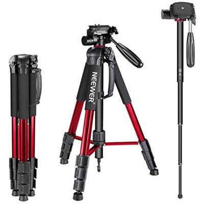 NEEWER Trípode / Monopie Portátil Hecho de Aleación de Aluminio para Cámara con Cabezal Giratorio de 3 Vías Bolsa para Cámara DSLR Videocámaras de Vídeo DV 177cm Carga hasta 4kg NEEWER Trípode / Monopie Portátil Hecho de Aleación de Aluminio para Cámara con Cabezal Giratorio de 3 Vías Bolsa para Cámara DSLR Videocámaras de Vídeo DV 177cm Carga hasta 4kg