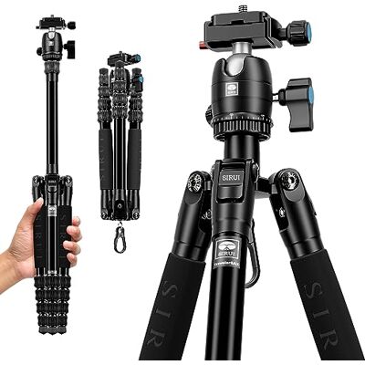 Sirui 52" Trípode de Aluminio Compacto y Liviano con Rótula de Bola de 360°, Placa de Liberación Rápida, Columna Central Desmontable, Carga 5kg- Traveler 5AX Sirui 52" Trípode de Aluminio Compacto y Liviano con Rótula de Bola de 360°, Placa de Liberación Rápida, Columna Central Desmontable, Carga 5kg- Traveler 5AX