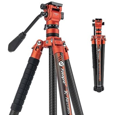 Fotopro X-Aircross 3 Video 152 cm trípode ligero para cámara de viaje con cabeza de fluido de 1,1 kg, trípode de viaje profesional ultraligero portátil de fibra de carbono para cámara DSLR, capacidad Fotopro X-Aircross 3 Video 152 cm trípode ligero para cámara de viaje con cabeza de fluido de 1,1 kg, trípode de viaje profesional ultraligero portátil de fibra de carbono para cámara DSLR, capacidad