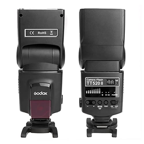 Godox TT520ⅡUniversal On-Camera Flash Electronic Speedlite + AT-16 2.4G Wireless Trigger Transmitter Guide Number 33 S1 S2 Modes Replacement for Canon Nikon Pentax