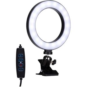 Grundig Lámpara de Anillo Ø15,6cm Luz de Anillo con Abrazadera de Mesa Selfie Ring Light con 48 LED, 3 Modos de luz y 10 Niveles de Brillo Fuente de alimentación por USB Cuello Flexible Grundig Lámpara de Anillo Ø15,6cm Luz de Anillo con Abrazadera de Mesa Selfie Ring Light con 48 LED, 3 Modos de luz y 10 Niveles de Brillo Fuente de alimentación por USB Cuello Flexible