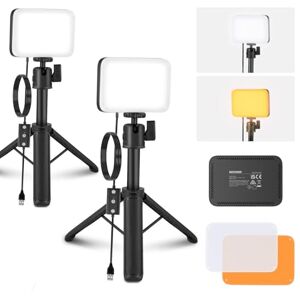 NEEWER Basics 2Pack Panel Video LED Escritorio, Kit Videoconferencias Foco Luz con Trípode y Filtros para Móvil Cámara Web Portátil Zoom Llamadas Maquillaje Grabación Selfies, Bicolor Regulable, BP66 NEEWER Basics 2Pack Panel Video LED Escritorio, Kit Videoconferencias Foco Luz con Trípode y Filtros para Móvil Cámara Web Portátil Zoom Llamadas Maquillaje Grabación Selfies, Bicolor Regulable, BP66