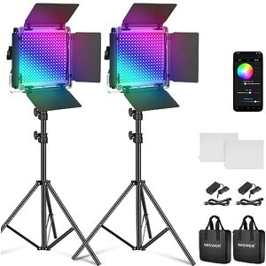 NEEWER 2 Pack 660 Pro RGB PANEL LED Video Luz con App Control Soporte Kit 360° Full Color 50W Dimmable Bicolor 3200K~5600K Video Iluminación CRI 97+ para Gaming/Streaming/Zoom/Youtube/Webex/Fotografía NEEWER 2 Pack 660 Pro RGB PANEL LED Video Luz con App Control Soporte Kit 360° Full Color 50W Dimmable Bicolor 3200K~5600K Video Iluminación CRI 97+ para Gaming/Streaming/Zoom/Youtube/Webex/Fotografía