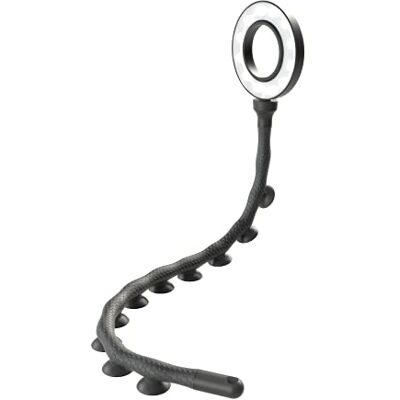DigiPower Twist Anillo de luz Flexible con 10 ventosas para un Agarre óptimo en PC, portátil, Tablet y Espejo, Color Negro DigiPower Twist Anillo de luz Flexible con 10 ventosas para un Agarre óptimo en PC, portátil, Tablet y Espejo, Color Negro