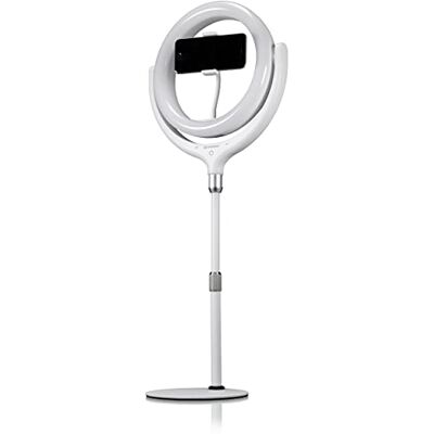 Bresser Anillo de luz con trípode, Soporte para teléfono móvil y regulador de Intensidad para iluminar vídeos, Retratos y Fotos de Productos, Color Blanco Bresser Anillo de luz con trípode, Soporte para teléfono móvil y regulador de Intensidad para iluminar vídeos, Retratos y Fotos de Productos, Color Blanco