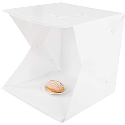 VBESTLIFE Caja de luz LED Plegable de 40 cm con Brillo Ajustable Softbox para fotografía con Fondo de 6 Colores, para joyería y artículos pequeños VBESTLIFE Caja de luz LED Plegable de 40 cm con Brillo Ajustable Softbox para fotografía con Fondo de 6 Colores, para joyería y artículos pequeños