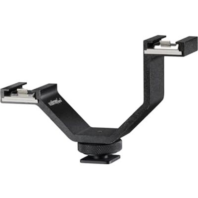 walimex pro Soporte para flash V-Rail 110 x 72 x 25 mm con 2 conectores para acoplar accesorios, flashes y micrófonos a la zapata adaptador para zapata de cámara, negro walimex pro Soporte para flash V-Rail 110 x 72 x 25 mm con 2 conectores para acoplar accesorios, flashes y micrófonos a la zapata adaptador para zapata de cámara, negro