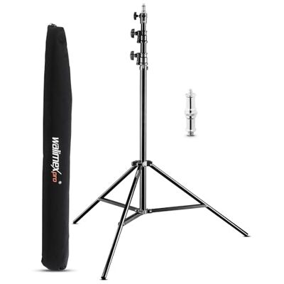 walimex pro AIR 290 Soporte de luz 290cm Trípode con suspensión neumática altura máxima 290 cm, carga 7 kg, muy robusto, aluminio, para estudio fotográfico o exterior con bolsa walimex pro AIR 290 Soporte de luz 290cm Trípode con suspensión neumática altura máxima 290 cm, carga 7 kg, muy robusto, aluminio, para estudio fotográfico o exterior con bolsa