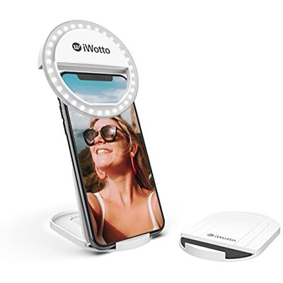 W IWOTTO iWotto Aro de Luz LED para Móvil con Stand 2 Modos y 3 Intensidades de Luz Blanca Anillo Luz para Selfie, TikTok Ring Light Recarga USB 36 Leds Universal para Smartphone, Tablet, PC Blanco W IWOTTO iWotto Aro de Luz LED para Móvil con Stand 2 Modos y 3 Intensidades de Luz Blanca Anillo Luz para Selfie, TikTok Ring Light Recarga USB 36 Leds Universal para Smartphone, Tablet, PC Blanco