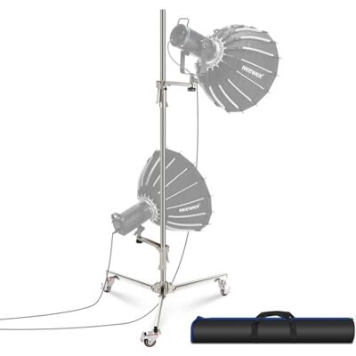 NEEWER Soporte de luz de Acero Inoxidable de 198 cm, Soporte de trípode Resistente con Ruedas giratorias, 2 Brazos deslizantes con Agarre de Pistola, Pata Plegable para fotografía, Caja de luz NEEWER Soporte de luz de Acero Inoxidable de 198 cm, Soporte de trípode Resistente con Ruedas giratorias, 2 Brazos deslizantes con Agarre de Pistola, Pata Plegable para fotografía, Caja de luz