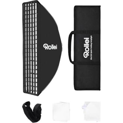 Rollei Quick Folding Striplight Softbox 30x120cm con Difusor/Rejilla/Bolsa Rollei Quick Folding Striplight Softbox 30x120cm con Difusor/Rejilla/Bolsa