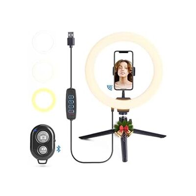 Zarivy Anillo de luz LED 2700K-6500K con control remoto Bluetooth, regulador de luz por cable y ajuste de temperatura de color para fotografía y videos. Zarivy Anillo de luz LED 2700K-6500K con control remoto Bluetooth, regulador de luz por cable y ajuste de temperatura de color para fotografía y videos.