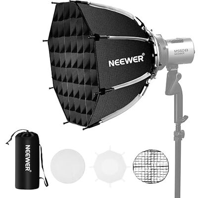 NEEWER 45cm Softbox Octagonal Bowens Mount, Configuración Rápida Plegable con Difusores/Rejilla de Panal/Bolsa para Q4 RGB CB60 MS60B MS60C MS150B Compatible con Godox Aputure Luz Estudio Video, NS1P NEEWER 45cm Softbox Octagonal Bowens Mount, Configuración Rápida Plegable con Difusores/Rejilla de Panal/Bolsa para Q4 RGB CB60 MS60B MS60C MS150B Compatible con Godox Aputure Luz Estudio Video, NS1P