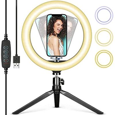 NK Anillo de luz LED Circular con 20 cm Diámetro, Soporte Flexible, Lámpara LED, Ajuste de Ángulo, Luz Cálida/Neutra/Fría, Rotación 360º, Iluminación Graduable/Polarizada NK Anillo de luz LED Circular con 20 cm Diámetro, Soporte Flexible, Lámpara LED, Ajuste de Ángulo, Luz Cálida/Neutra/Fría, Rotación 360º, Iluminación Graduable/Polarizada