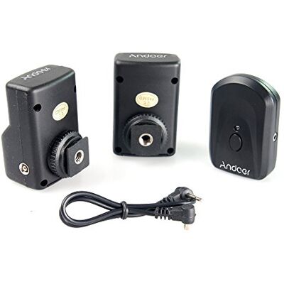 Andoer PT-04GY Disparador de Flash Universal Control Remoto de radio inalámbrico 1 transmisor y 2 Receptores para Canon Nikon Pentax Olympus(16 canales) Andoer PT-04GY Disparador de Flash Universal Control Remoto de radio inalámbrico 1 transmisor y 2 Receptores para Canon Nikon Pentax Olympus(16 canales)