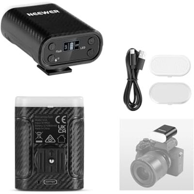 NEEWER Entry Level Version Mini Camera Flash con LED Foco Relleno Vídeo/LCD Display/800mAh, Compatible con Canon Fujifilm Sony Nikon DSLR Hot Shoe CAM para Iluminación Estudio Sesion Fotografía,N12L NEEWER Entry Level Version Mini Camera Flash con LED Foco Relleno Vídeo/LCD Display/800mAh, Compatible con Canon Fujifilm Sony Nikon DSLR Hot Shoe CAM para Iluminación Estudio Sesion Fotografía,N12L