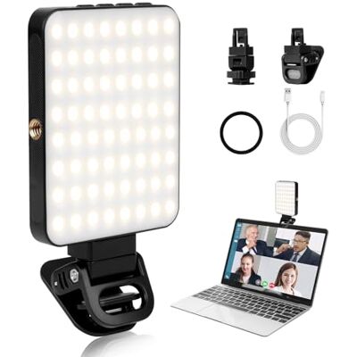 AiQInu Luz de Video 128 LED Profesional, 3000-6500K Luz para Movil Ajustada 2000mAh Recargable CRI 95+ 3 Modos Luz Portátil para Phone, iPhone, Android, iPad, Laptop AiQInu Luz de Video 128 LED Profesional, 3000-6500K Luz para Movil Ajustada 2000mAh Recargable CRI 95+ 3 Modos Luz Portátil para Phone, iPhone, Android, iPad, Laptop