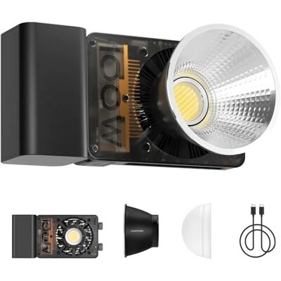 ZHIYUN Cinepeer CX100 Luz de vídeo portátil (100 W, 4500 mAh, batería de doble color, COB continua, salida 2700 K-6500 K, iluminación fotográfica, estudio para películas/transmisión en vivo/estudio ZHIYUN Cinepeer CX100 Luz de vídeo portátil (100 W, 4500 mAh, batería de doble color, COB continua, salida 2700 K-6500 K, iluminación fotográfica, estudio para películas/transmisión en vivo/estudio