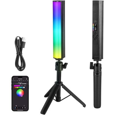 NEEWER RGB Varita Luz con Trípode Escritorio, App Control Magnética Manual Barra Luz Vídeo, 2500K-8500K Regulable CRI95+ 17 Escenas Barra Luz Tubo LED a Todo Color para Vlog, 2550mAh Batería, TL21C NEEWER RGB Varita Luz con Trípode Escritorio, App Control Magnética Manual Barra Luz Vídeo, 2500K-8500K Regulable CRI95+ 17 Escenas Barra Luz Tubo LED a Todo Color para Vlog, 2550mAh Batería, TL21C