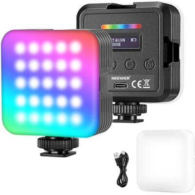 NEEWER Magnético RGB Luz de Video, 2 Paquete RGB61 LED Cámara Light 360° Color Completo, 3 Zapata Fría Mounts, 20 Scenes, 2500K-8500K, 2000mAh Recargable, Compacto Fotografía Selfie Lighting NEEWER Magnético RGB Luz de Video, 2 Paquete RGB61 LED Cámara Light 360° Color Completo, 3 Zapata Fría Mounts, 20 Scenes, 2500K-8500K, 2000mAh Recargable, Compacto Fotografía Selfie Lighting