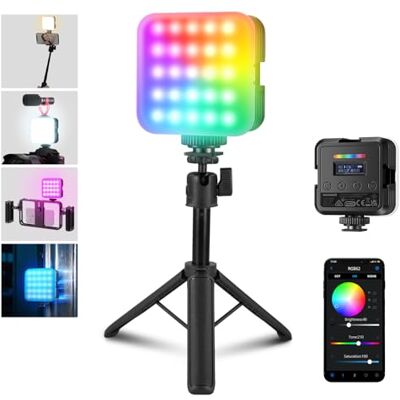 NEEWER Luz Vídeo RGB Cámara Magnética con Trípode Escritorio y 3 Zapatos Fríos, App Control Actualizado, CRI97+ 2500-8500K 17 Escenas 2000mAh Grabación Foto Recargable Panel Luz LED Pequeño, RGB62 NEEWER Luz Vídeo RGB Cámara Magnética con Trípode Escritorio y 3 Zapatos Fríos, App Control Actualizado, CRI97+ 2500-8500K 17 Escenas 2000mAh Grabación Foto Recargable Panel Luz LED Pequeño, RGB62