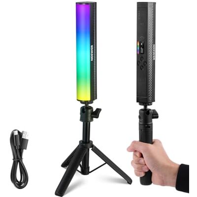 NEEWER RGB Varita Luz con Trípode Escritorio, Magnética Manual Foto Barra Luz Vídeo, 2500K-8500K Regulable CRI95+ Barra Luz Tubo LED a Todo Color, 2550mAh Batería 17 Escenas para Vlog TikTok, TL20C NEEWER RGB Varita Luz con Trípode Escritorio, Magnética Manual Foto Barra Luz Vídeo, 2500K-8500K Regulable CRI95+ Barra Luz Tubo LED a Todo Color, 2550mAh Batería 17 Escenas para Vlog TikTok, TL20C