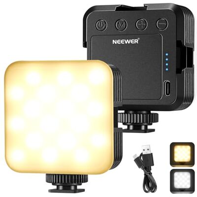 NEEWER Luz de vídeo LED, portátil Bi-Color 3200K~5600K Luces atenuadas para cámaras de atenuación, CRI 97+,8 Modos de Escena, 2000 mAh, batería Recargable para Gaming/Youtube/Vlog/Fotografía- NEEWER Luz de vídeo LED, portátil Bi-Color 3200K~5600K Luces atenuadas para cámaras de atenuación, CRI 97+,8 Modos de Escena, 2000 mAh, batería Recargable para Gaming/Youtube/Vlog/Fotografía-