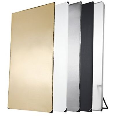 walimex pro Panel reflector 5 en 1 (1 x 2 m) negro/plata/blanco/dorado/luz transmitida (incl. bolsa de transporte) walimex pro Panel reflector 5 en 1 (1 x 2 m) negro/plata/blanco/dorado/luz transmitida (incl. bolsa de transporte)