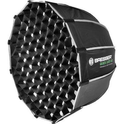 Bresser Quick Lock softbox parabólica Profunda 60 cm Montura Bowens Luz suave uniforme, diseño de 12 lados, fondo de 40 cm, difusores interior y exterior, rejilla de panal, bolsa Bresser Quick Lock softbox parabólica Profunda 60 cm Montura Bowens Luz suave uniforme, diseño de 12 lados, fondo de 40 cm, difusores interior y exterior, rejilla de panal, bolsa